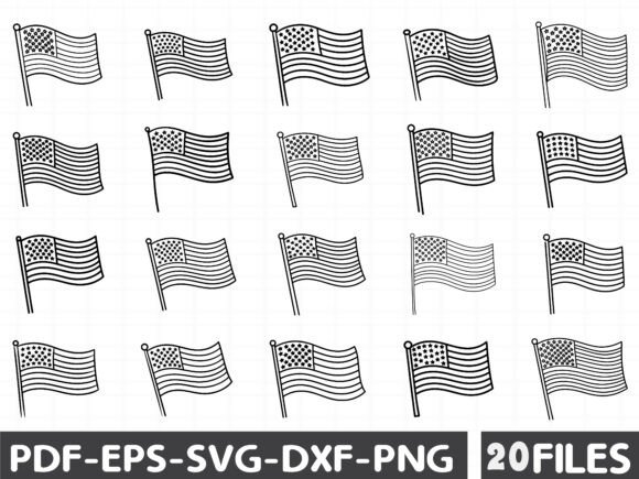 4th of July Flag SVG, American Flag SVG for Graphics and Illustrations