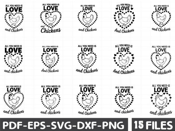 All You Need is Love and Chickens SVG for Graphics & Illustrations