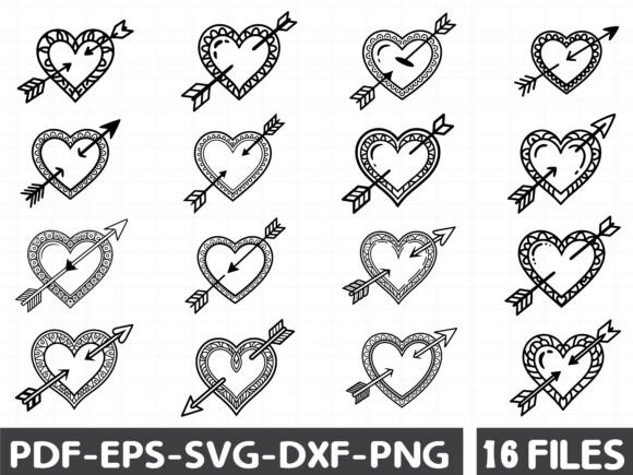 Arrow Heart SVG Graphics for Modern Illustrations