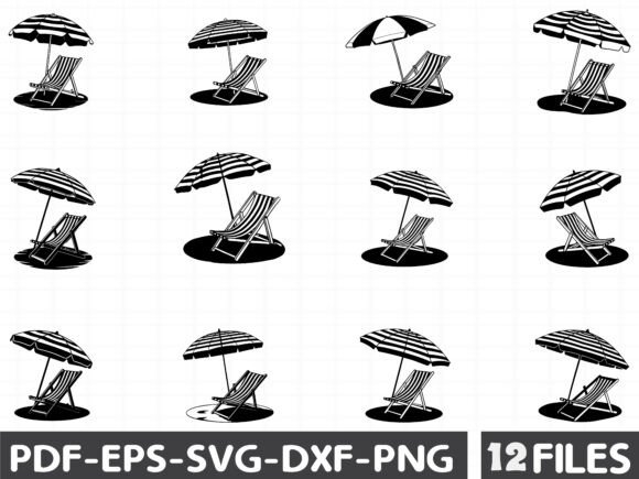 Beach Chairs with Umbrella SVG: Fresh Graphics & Illustrations