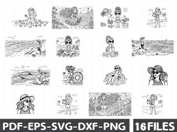 Beach Girl Summer SVG Bundle Graphics & Illustrations