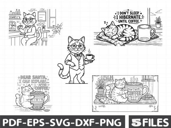 Cat Coffee Funny Quotes: A Review of Graphics and Illustrations