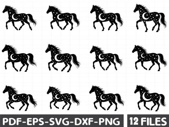 Celestial Horse Graphics for Bold Illustrations