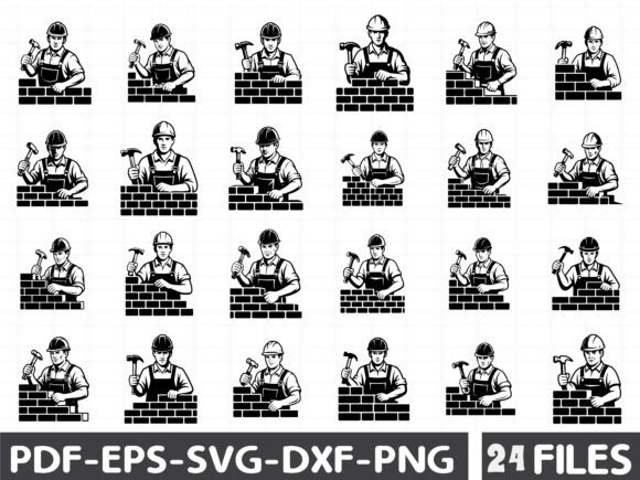 Construction Worker Clipart Svg Bundle for Graphics