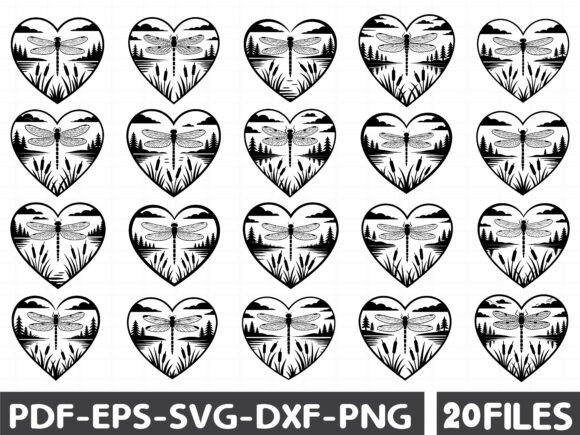Digital Graphics and Illustrations: Dragonfly Heart Svg, Dragonfly Love Svg Review