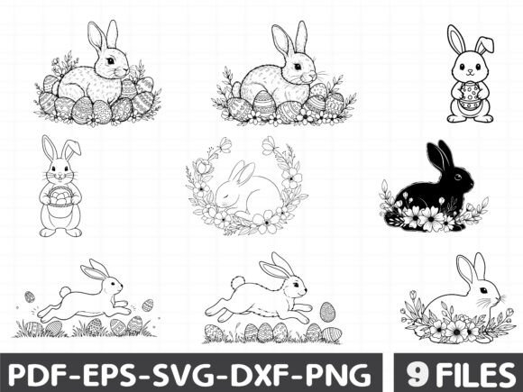 Easter Rabbit SVG Bundle: Graphics for Seasonal Illustrations