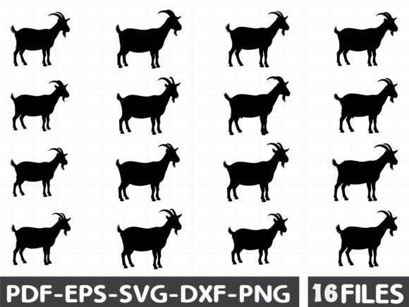 Goat Clipart Black and White for Graphics and Illustrations