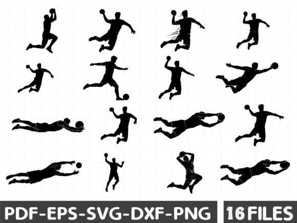 Handball Players Graphics & Illustrations for Crafters