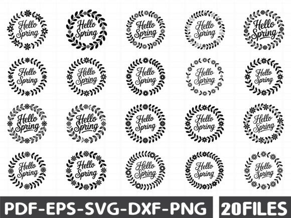 Hello Spring Round Sign SVG: Premium Graphics & Illustrations