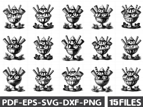 Ice Cream Bowl Clipart Bundle for Graphics & Illustrations