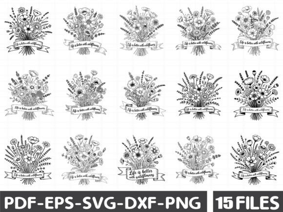 Life is Better with Wildflowers SVG: Graphics and Illustrations Review