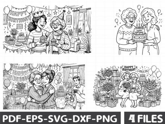 Mom Grandma Birthday Clipart for Graphics and Illustrations