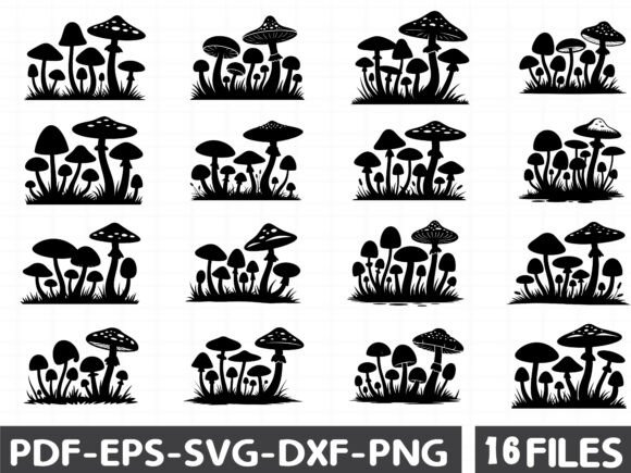 Mystic Mushrooms Clipart Set: Graphics for Local Branding