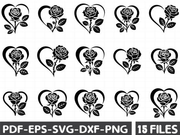 Rose Heart SVG Graphics for Editorial Illustrations