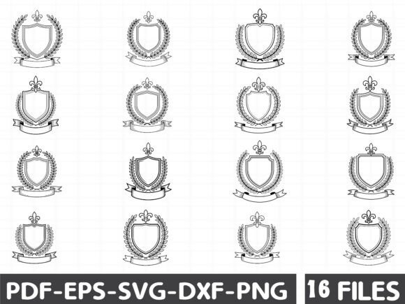 Royal Crest Shield Vector Bundle: Premium Graphics & Decorative Elements