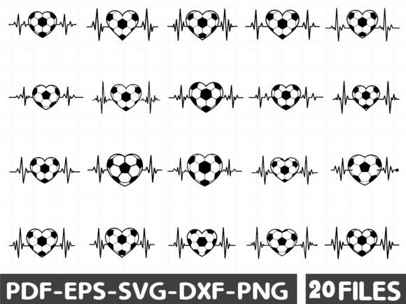 Soccer Ball Heart SVG Graphics for Handmade Illustrations