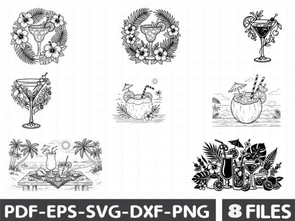 Summer Cocktails SVG Set: Vibrant Graphics and Illustrations for Branding