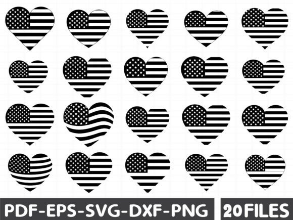 USA American Flag Heart Svg Graphics and Illustrations Review