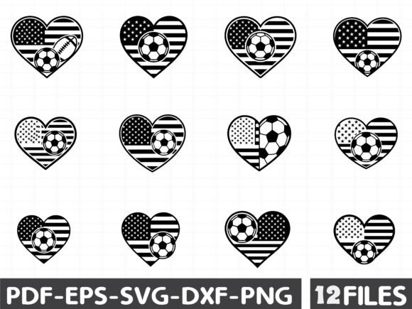 USA Flag Heart Soccer Design Review