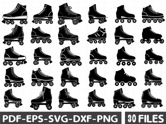 Vintage Roller Skate Clipart, Skates Graphics and Illustrations