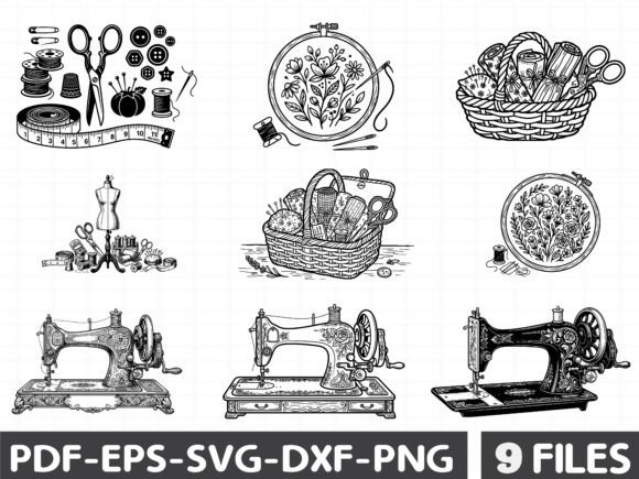 Vintage Sewing Tools Svg: A Review for Graphics and Illustrations