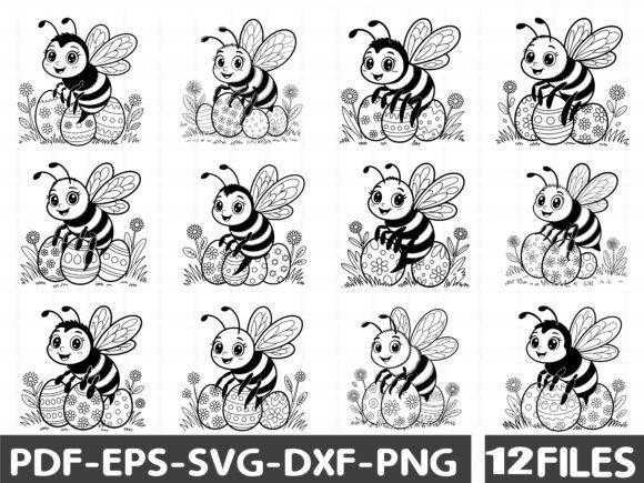 Whimsical Easter Bee Clipart Png Bundle: Graphics & Illustrations for Local Brands